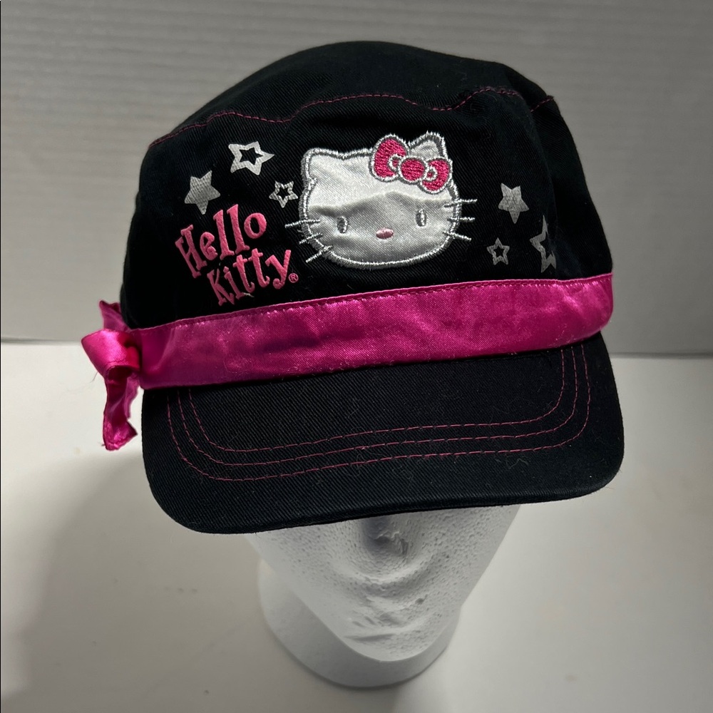 Youth Hello Kitty Black Cap with Pink Bow